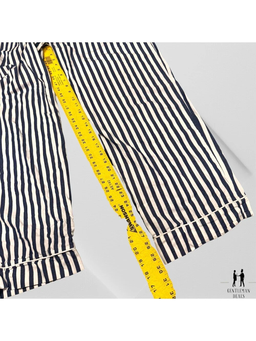 SAINTWOODS Saintwoods Pajama Pants in White Navy Blue Stripe 33 x 30  L